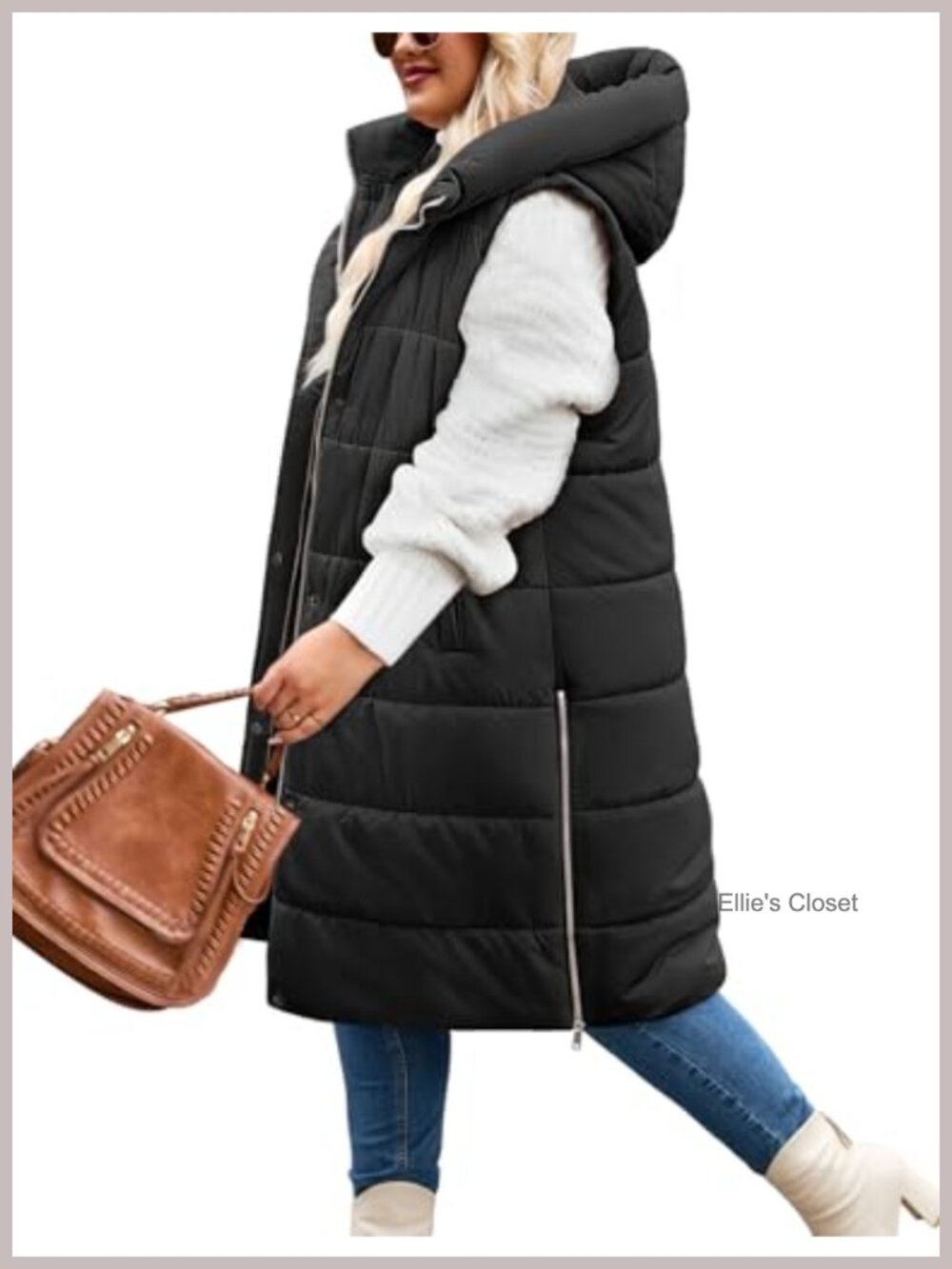 Plus Size Hooded Puffer Vest Gilet Sleeveless Layering Fall Winter Coat